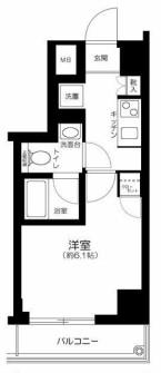 プレールドゥーク品川シーサイド(1K/7階)の間取り写真