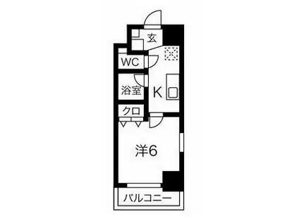 スパシエルクス大宮(1K/9階)の間取り写真