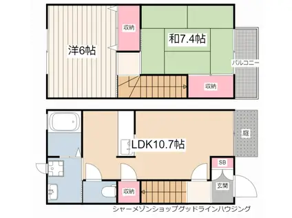 JAメゾンしばまちB(2LDK/1階)の間取り写真