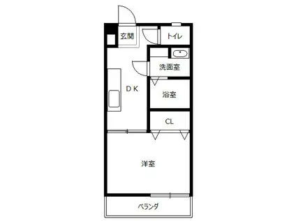 アルファマンション(1K/2階)の間取り写真