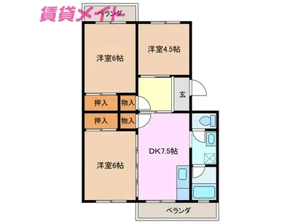 FOREVER A棟(3DK/2階)の間取り写真