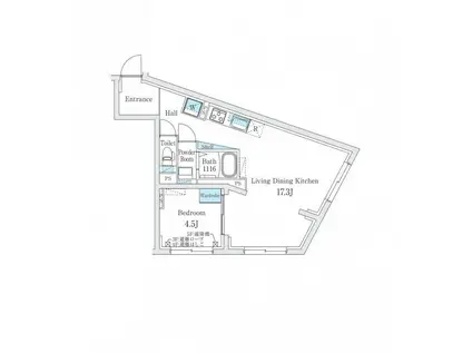 FIKA代々木上原(1LDK/4階)の間取り写真