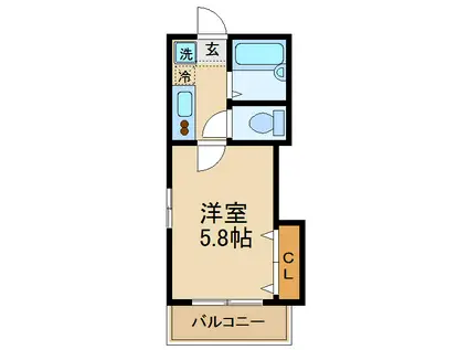 オネスティ松戸(1K/1階)の間取り写真