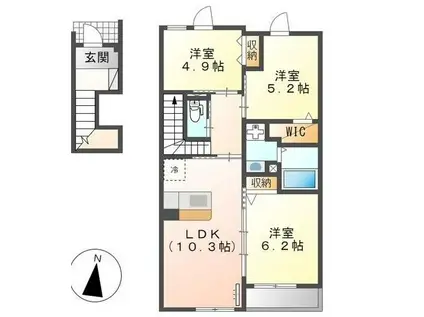 SKY VILLAGE(3LDK/2階)の間取り写真