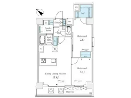 LUMICITY月島(2LDK/5階)の間取り写真