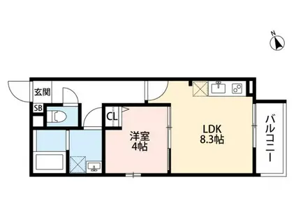 VERY 戎之町(1LDK/2階)の間取り写真