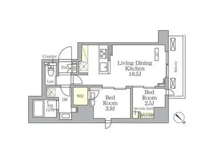 プライムガーデン大森(2LDK/10階)の間取り写真