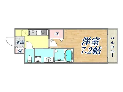 ヴェルステック南塚口(1K/1階)の間取り写真