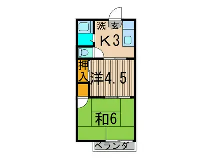 スターハイツ(2K/2階)の間取り写真