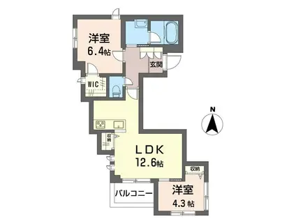 リバイスツー(2LDK/2階)の間取り写真