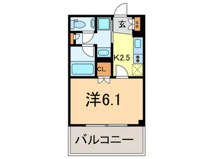 藤和シティホームズ荏原中延駅前(1K/5階)の間取り写真