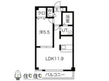 ボヌール(1LDK/1階)の間取り写真