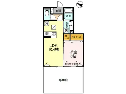 メゾンアイリス103(1LDK/1階)の間取り写真