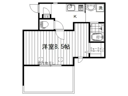 エスコート浅野(1K/4階)の間取り写真
