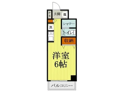 マーベラスパレス(ワンルーム/4階)の間取り写真