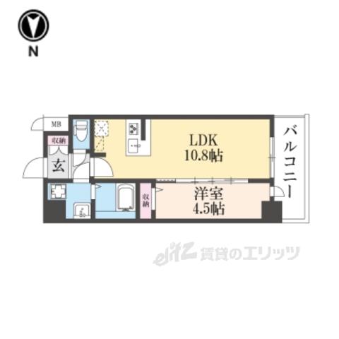 CRESTTAPP京都太秦天神川DEX1(1LDK/2階)の間取り写真