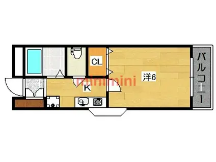 メゾン紫明園(1K/1階)の間取り写真