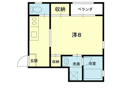 エステートピア水道町(1K/2階)の間取り写真