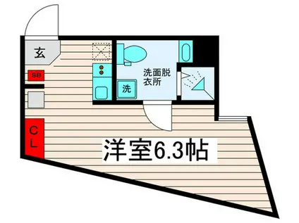 東武伊勢崎線 西新井駅 徒歩8分 4階建 築1年(ワンルーム/3階)の間取り写真