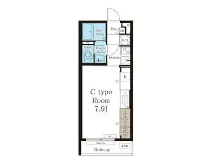 リブリ・アークパイン(1K/2階)の間取り写真