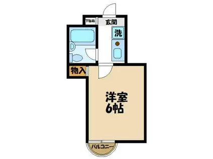 サンシティー稲田堤第5(1K/1階)の間取り写真