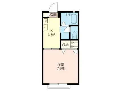 カーサ・コスティエーラ(1K/2階)の間取り写真