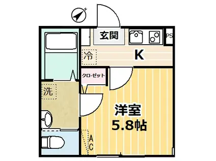 レグレス(1K/3階)の間取り写真
