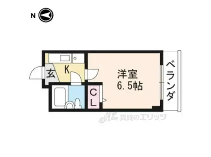 新町ロイヤルハイツ(1K/4階)の間取り写真