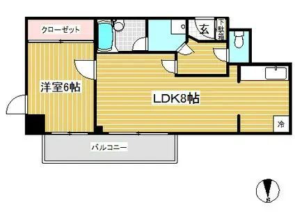 プレザン新神戸(1LDK/3階)の間取り写真