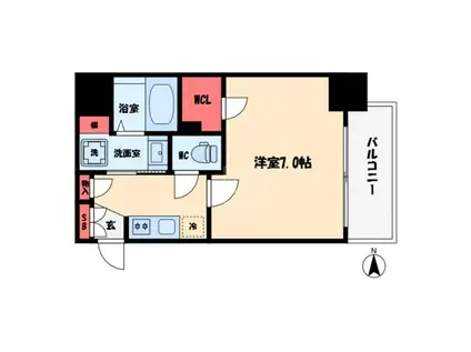 レオンコンフォート本町(1K/4階)の間取り写真