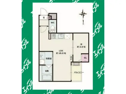 JACK MOTOSHIBATANISHI I(1LDK/2階)の間取り写真