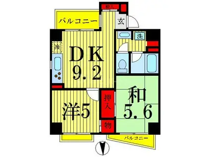 パーク・ノヴァ亀戸(2DK/4階)の間取り写真