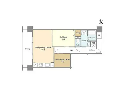 アーバンライフ目白駅前 手割引 2/上退 子供可 二人可 常時ゴミ出可(1SLDK/5階)の間取り写真