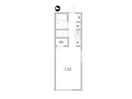 フロンティア桜新町(1K/1階)の間取り写真