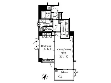 パークアクシス明治神宮前(1LDK/3階)の間取り写真
