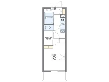 レオパレスレインボー(1K/1階)の間取り写真