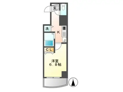 プレサンス覚王山D-STYLEII(1K/5階)の間取り写真