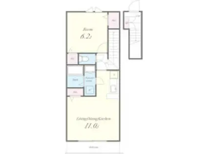 エスポアール泉(1LDK/2階)の間取り写真