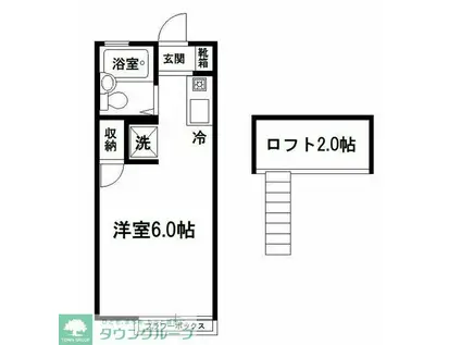 モジュール92(ワンルーム/1階)の間取り写真