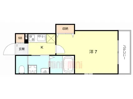KTIレジデンス加島VI(1K/2階)の間取り写真