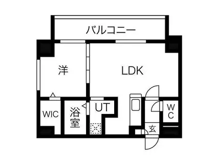 ハーモニーコート東札幌(1LDK/5階)の間取り写真