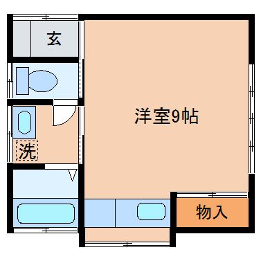 シャレル戸谷塚(ワンルーム/2階)の間取り写真