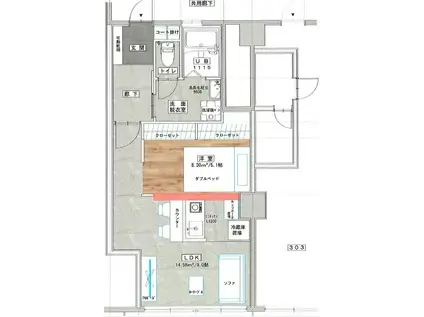 辰巳マンション(1LDK/3階)の間取り写真