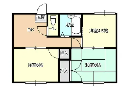 ハイツ中村(3K/2階)の間取り写真