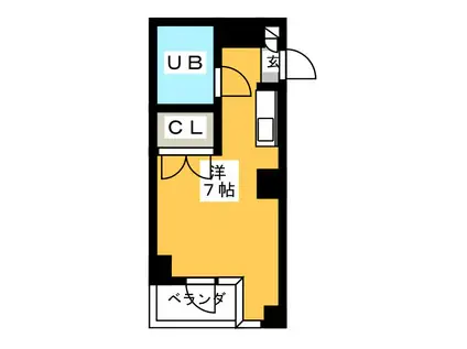 弥生コーポ・シエスタ(ワンルーム/4階)の間取り写真