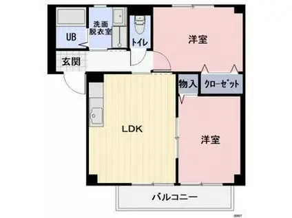 RESIDENCE COMFORT A(2LDK/2階)の間取り写真