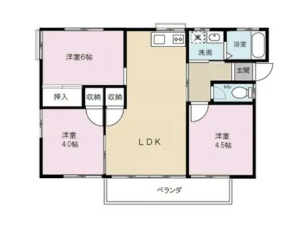 アイリス(3LDK/1階)の間取り写真