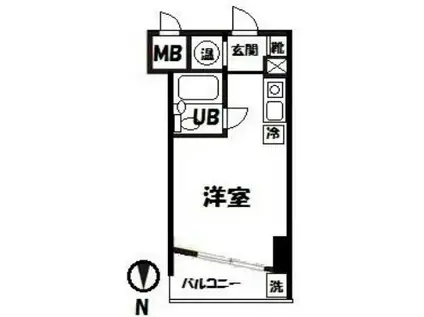 第32宮庭マンション(ワンルーム/6階)の間取り写真