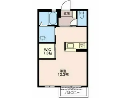 アールM.K(ワンルーム/1階)の間取り写真