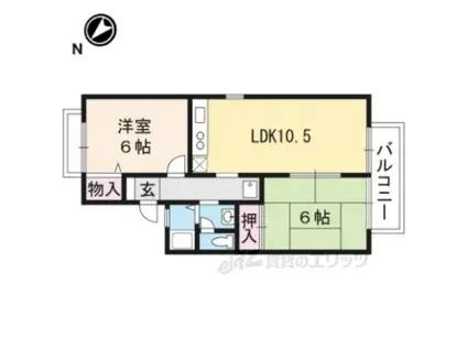 トゥインクルⅡB棟(2LDK/1階)の間取り写真